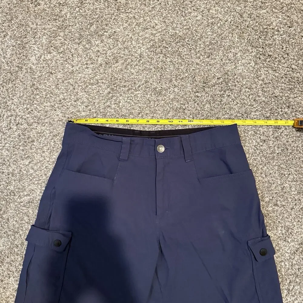 Orvis Voyager Shorts Mens 32 Navy Blue Cargo Zip Pocket Travel Outdoor
